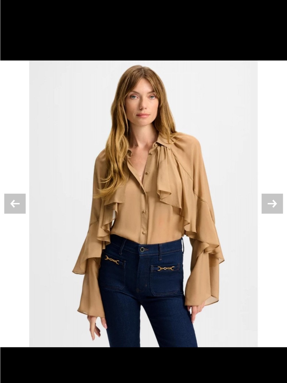 Veronica Beard Brown Sugar Demaris Blouse - Picture 2 of 4